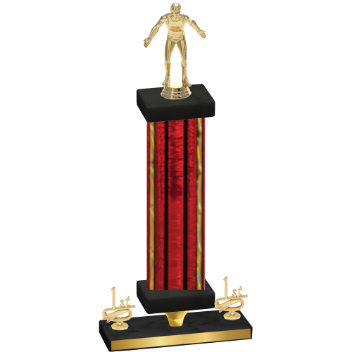 Premium Single Red Glacier First Place Wrestling Trophy