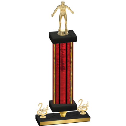 Premium Single Red Glacier Second Place Wrestling Trophy