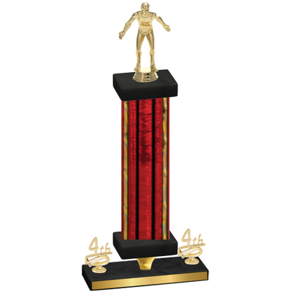 Premium Single Red Glacier Fourth Place Wrestling Trophy