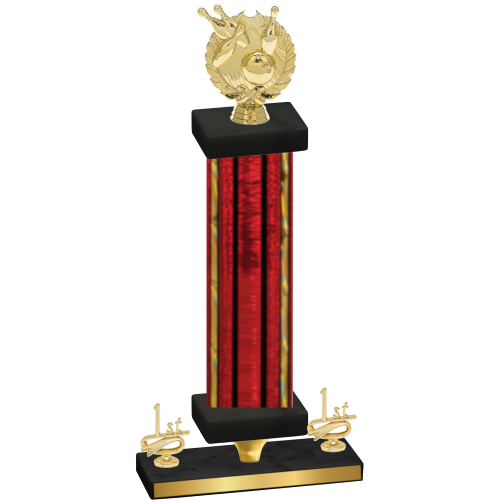 Premium Single Red Glacier First Place Bowling Trophy