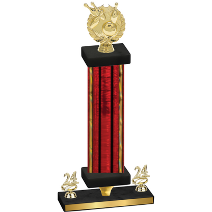 Premium Single Red Glacier Year Bowling Trophy