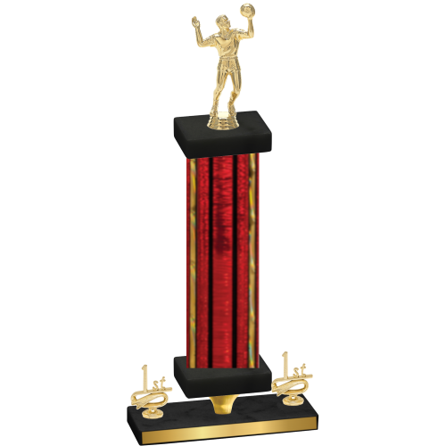 Premium Single Red Glacier First Place Volleyball Trophy