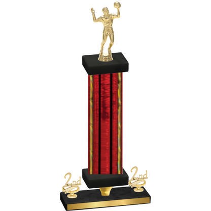 Premium Single Red Glacier Second Place Volleyball Trophy