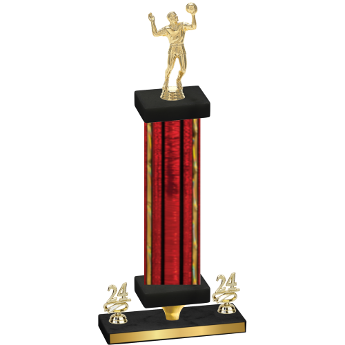 Premium Single Red Glacier Year Volleyball Trophy