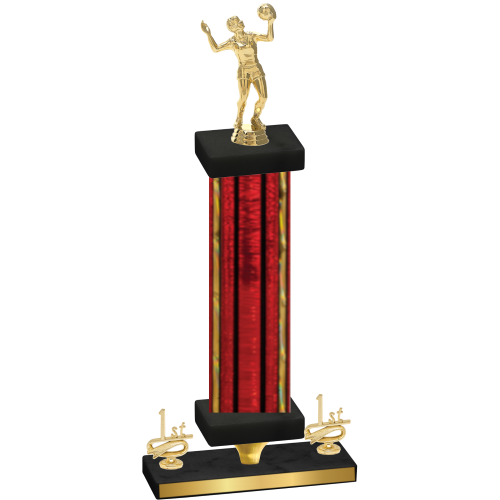 Premium Single Red Glacier First Place Volleyball Trophy