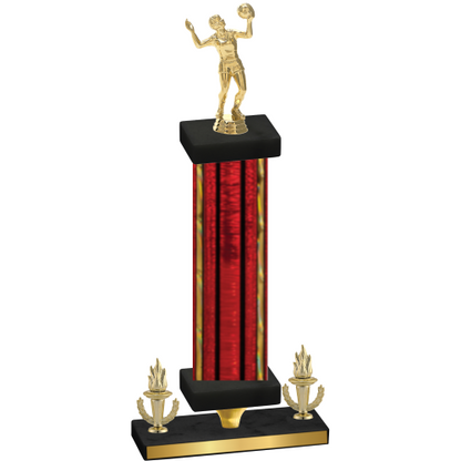 Premium Single Red Glacier Victory Volleyball Trophy