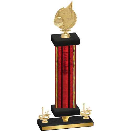 Premium Single Red Glacier First Place Volleyball Trophy