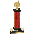 Premium Single Red Glacier Second Place Volleyball Trophy