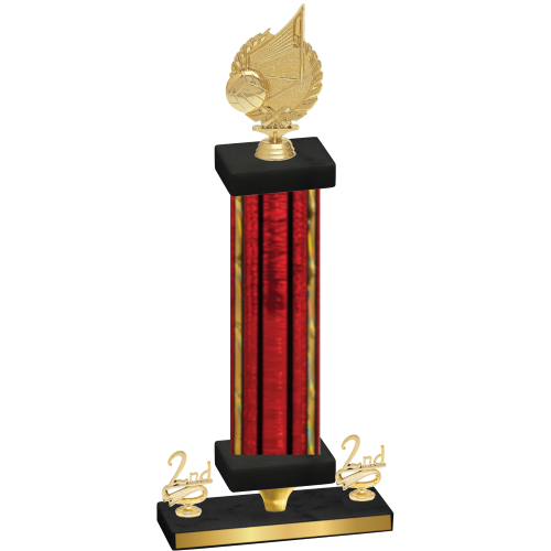 Premium Single Red Glacier Second Place Volleyball Trophy