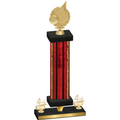 Premium Single Red Glacier Fourth Place Volleyball Trophy