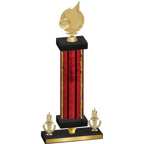 Premium Single Red Glacier Victory Volleyball Trophy