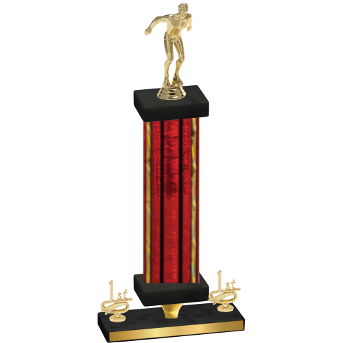 Premium Single Red Glacier First Place Swimming Trophy