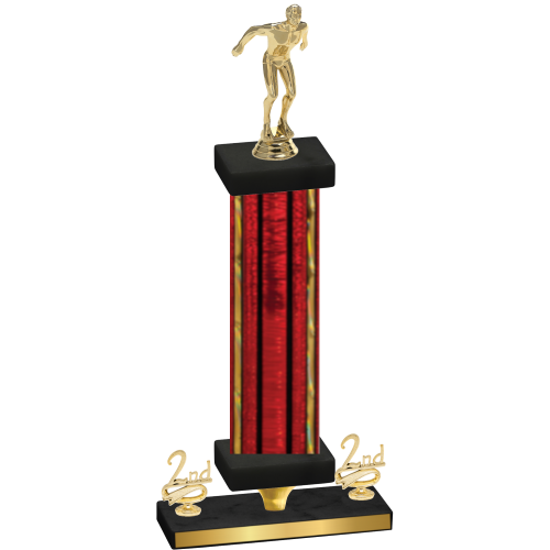 Premium Single Red Glacier Second Place Swimming Trophy