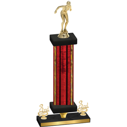 Premium Single Red Glacier Third Place Tennis Trophy