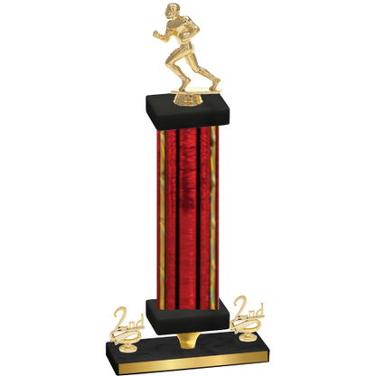 Premium Single Red Glacier Second Place Football Trophy