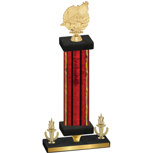 Premium Single Red Glacier Victory Swimming Trophy