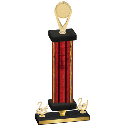 Premium Single Red Glacier Second Place Insert Trophy