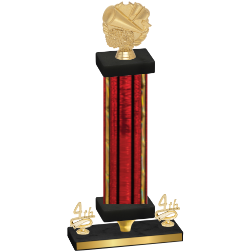 Premium Single Red Glacier Fourth Place Cheerleading Trophy