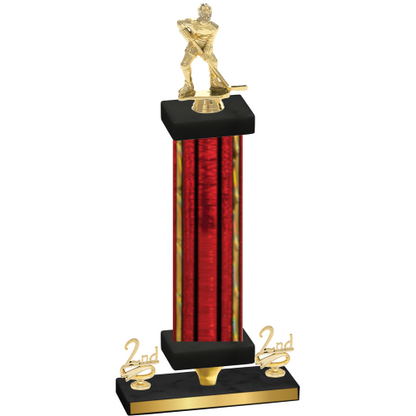 Premium Single Red Glacier Second Place Hockey Trophy