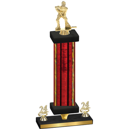 Premium Single Red Glacier Year Hockey Trophy