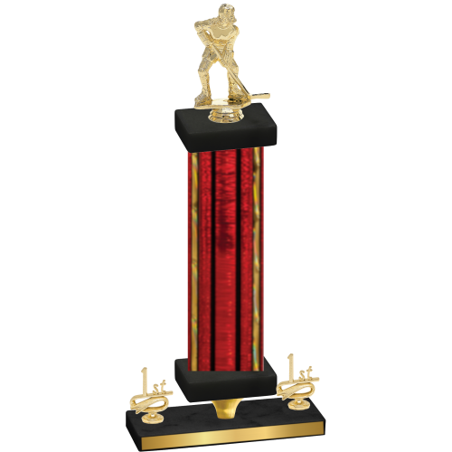 Premium Single Red Glacier First Place Hockey Trophy