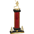 Premium Single Red Glacier Victory Lacrosse Trophy