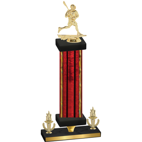 Premium Single Red Glacier Victory Lacrosse Trophy