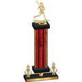Premium Single Red Glacier Victory Lacrosse Trophy