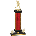 Premium Single Red Glacier Year Lacrosse Trophy