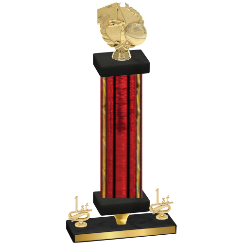 Premium Single Red Glacier First Place Basketball Trophy