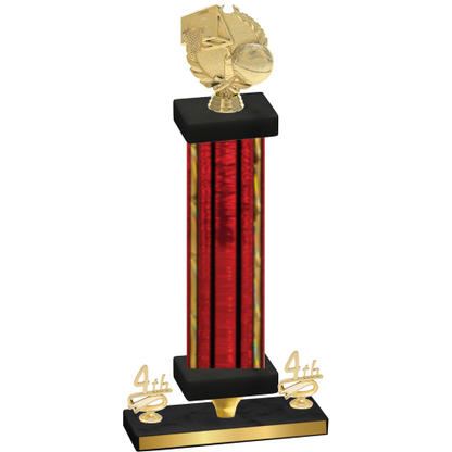 Premium Single Red Glacier Fourth Place Basketball Trophy