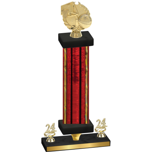 Premium Single Red Glacier Year Basketball Trophy