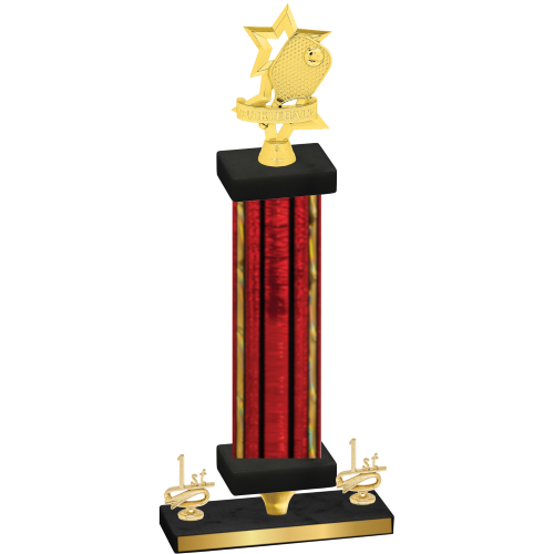 Premium Single Red Glacier First Place Pickleball Trophy