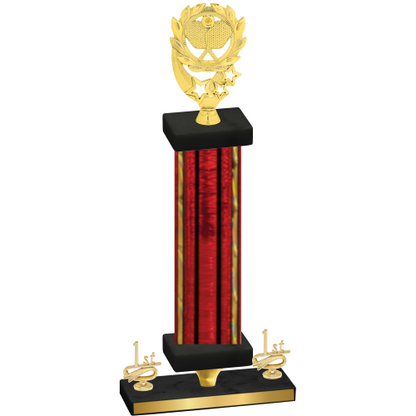 Premium Single Red Glacier First Place Pickleball Trophy