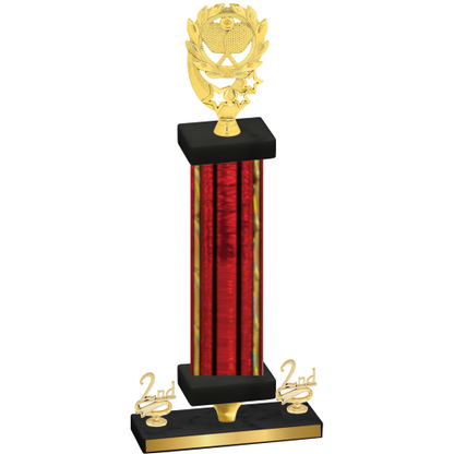 Premium Single Red Glacier Second Place Pickleball Trophy