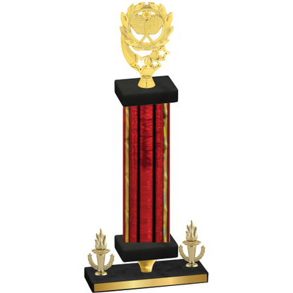 Premium Single Red Glacier Victory Pickleball Trophy