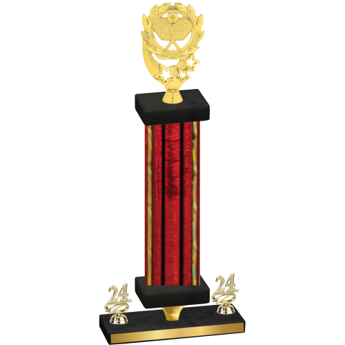 Premium Single Red Glacier Year Pickleball Trophy