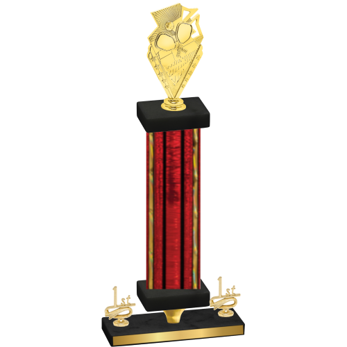 Premium Single Red Glacier First Place Pickleball Trophy