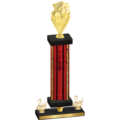 Premium Single Red Glacier Second Place Pickleball Trophy