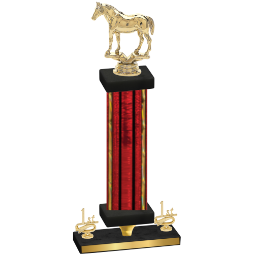 Premium Single Red Glacier First Place Horses Trophy