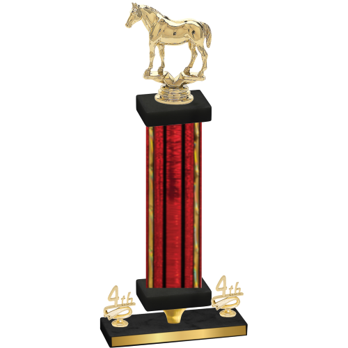 Premium Single Red Glacier Fourth Place Horses Trophy