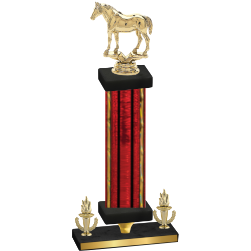 Premium Single Red Glacier Victory Horses Trophy