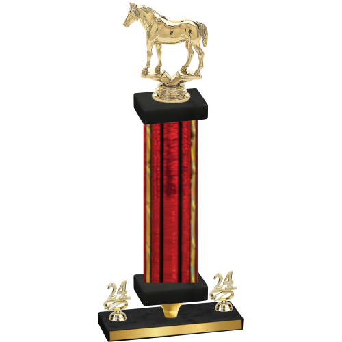 Premium Single Red Glacier Year Horses Trophy