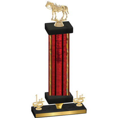 Premium Single Red Glacier First Place Horses Trophy