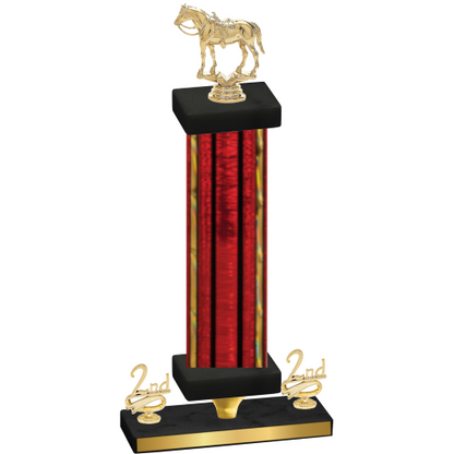 Premium Single Red Glacier Second Place Horses Trophy