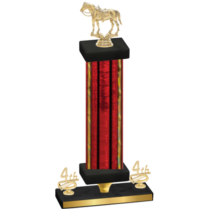 Premium Single Red Glacier Fourth Place Horses Trophy