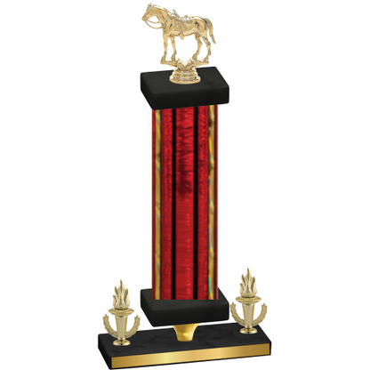 Premium Single Red Glacier Victory Horses Trophy