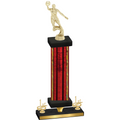 Premium Single Red Glacier First Place Basketball Trophy