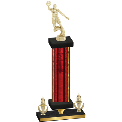 Premium Single Red Glacier Victory Basketball Trophy