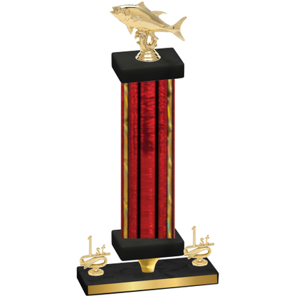 Premium Single Red Glacier First Place Fishing Trophy